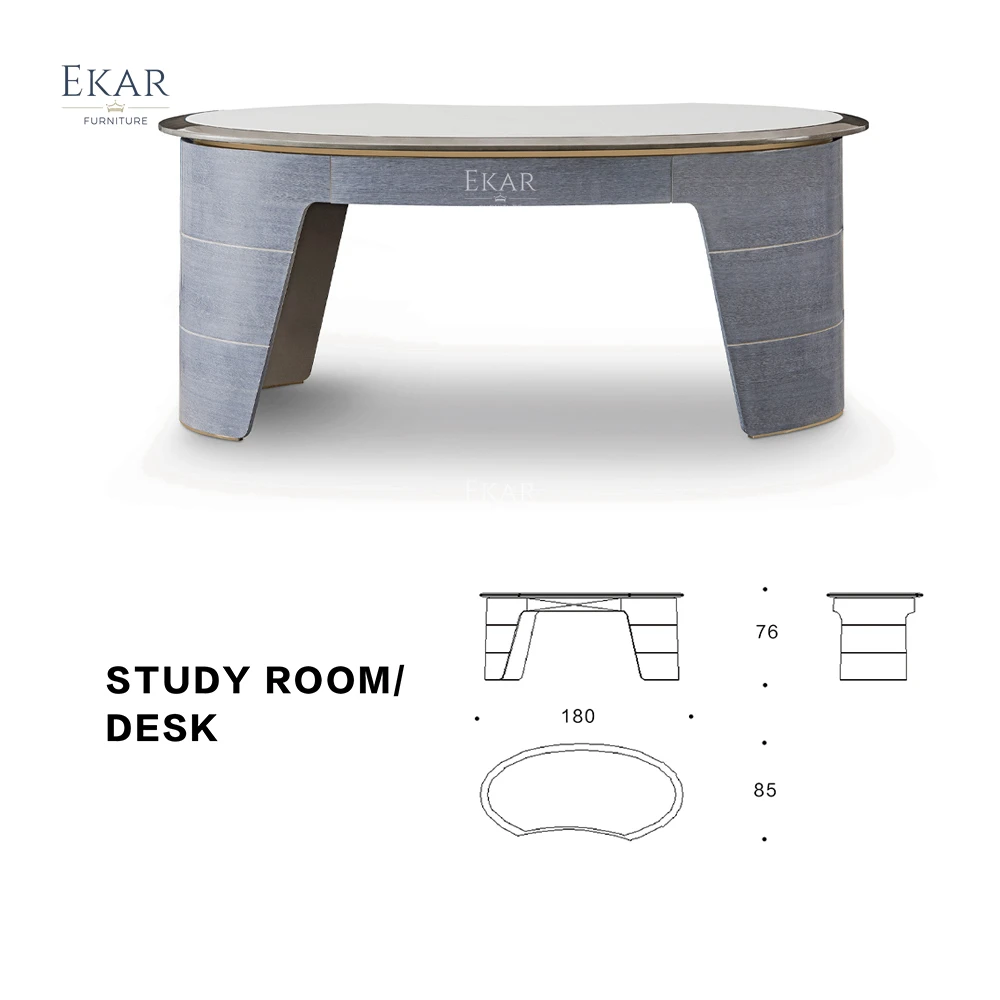 product modern design executive furniture oval solid wood boss ceo manager home study work desk-66