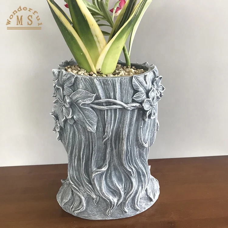 Resin imitated character plant succulent flower pot Creative polyresi goddess flower vase tabletop stand Home decoration resin