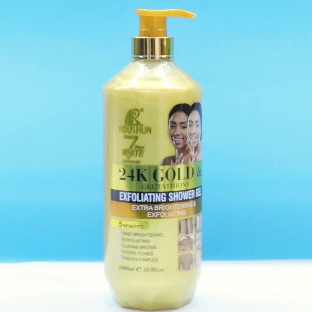 Roushun Shower Gel 24k Gold Exfoliating Brightening Lightening And Moisturizing Shower Gel For All Skin Types