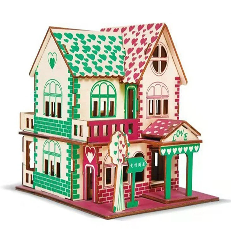 Promotional and Creative Wooden Cartoon 3d Puzzle Model