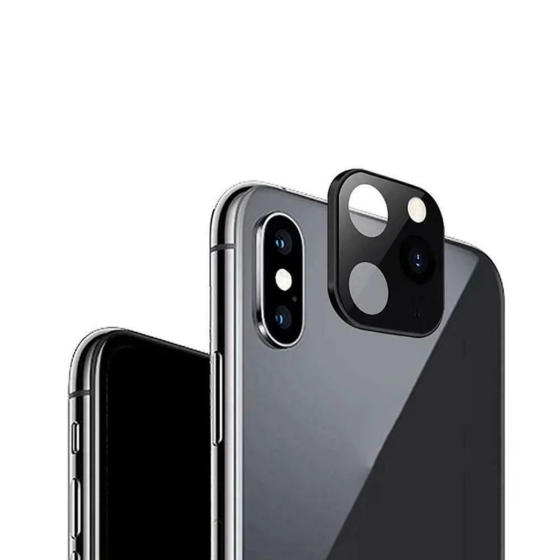 Luxury Metal Back Camera Lens Film Tempered Glass Titanium Alloy Case for iPhone X XS MAX,Lens Seconds Change to iPhone 11 Pro