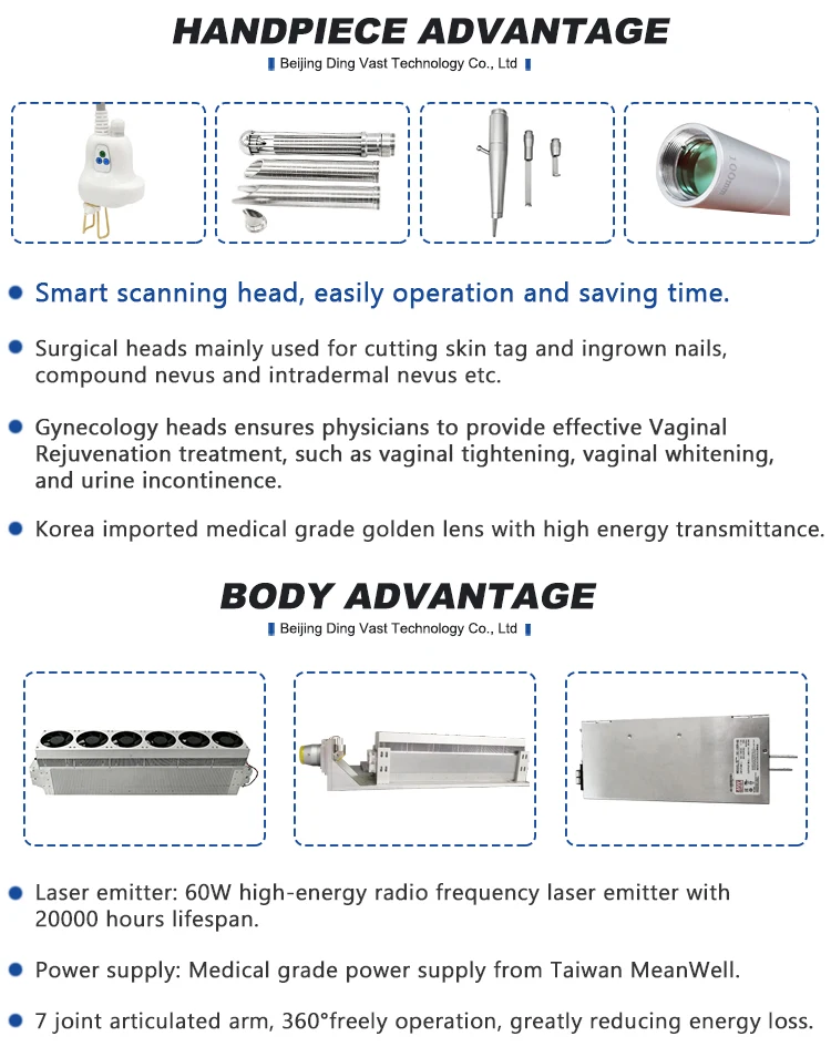 Dingyin Co2 Fractional Laser Parts Fractional Rf Microneedle Machine Thai Beauty Product Therapy Treatment Equipment Arm Medical