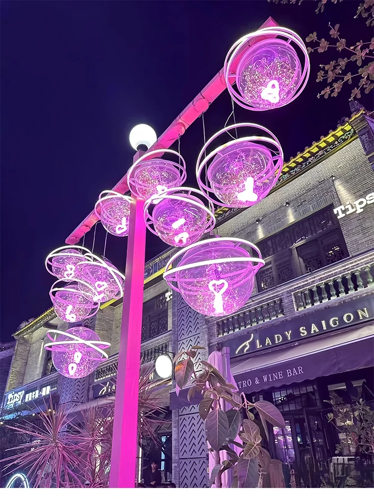 product planet shaped wedding stage decorative lights restaurant chandelier photo area starry sky ball middle sized wedding props-14