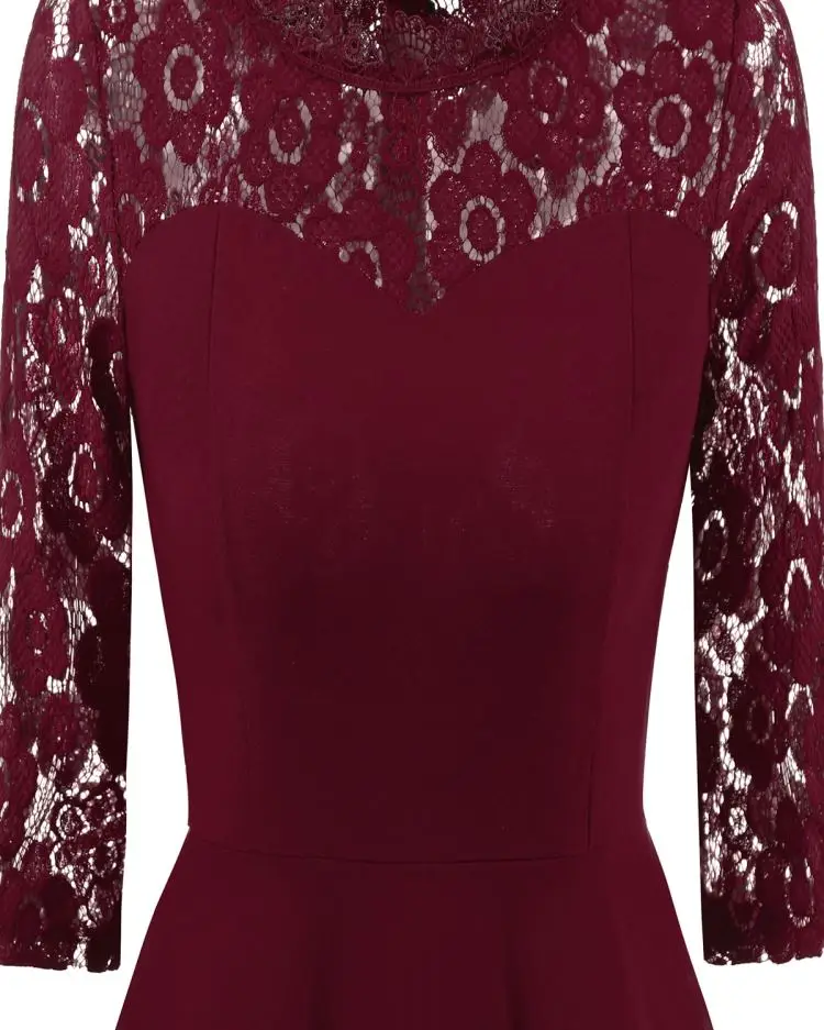 2019 Low MOQ Vintage Lace Skater Dress With Mid Sleeves Wedding Vestidos