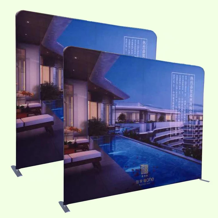 Custom 8ft Stretch Tension Fabric Display Pop Up Banner Stand