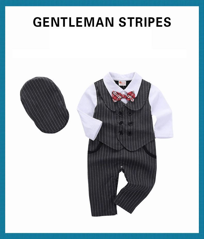 Newborn Baby Boy Suit Formal Clothes Baptism Gentleman Tuxedo Outfits