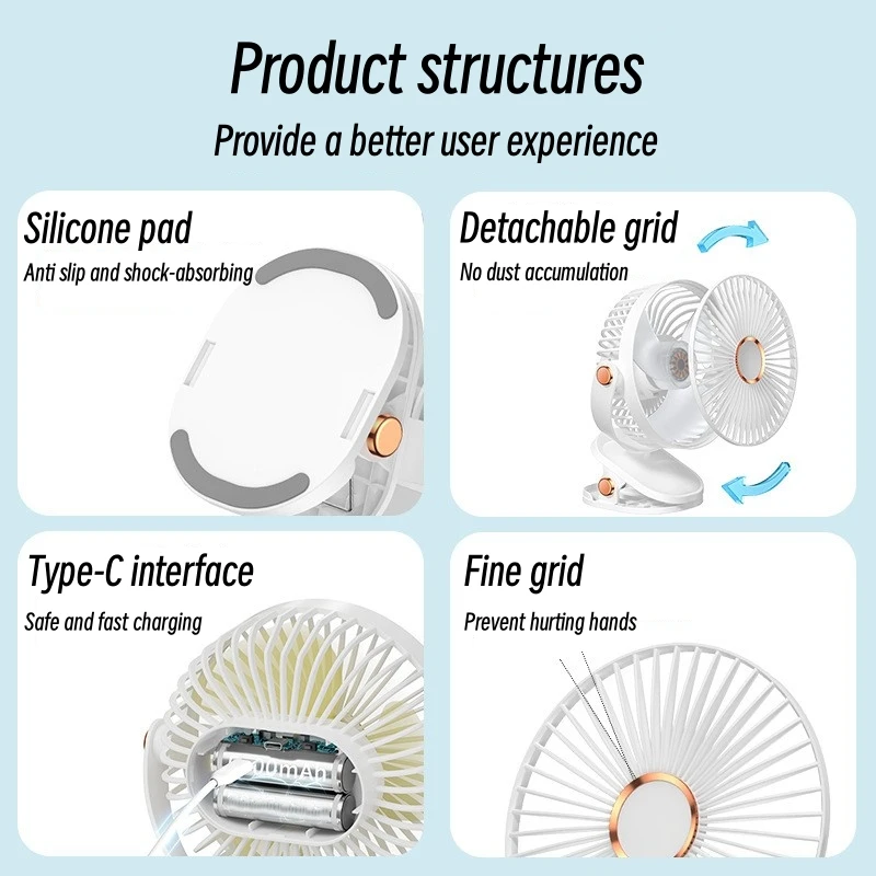 Portable Cooling Fan, 2400mAh, USB, 720 - detail 12