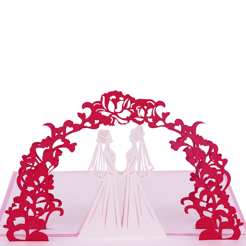 2020 custom craft paper 3d pop up laser cut invitation card design for wedding