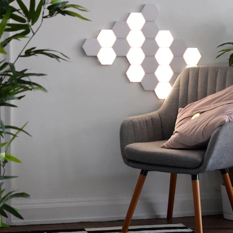 Factory Wholesale Induction Honeycomb Quantum DIY Geometry Assembly Children Night Light