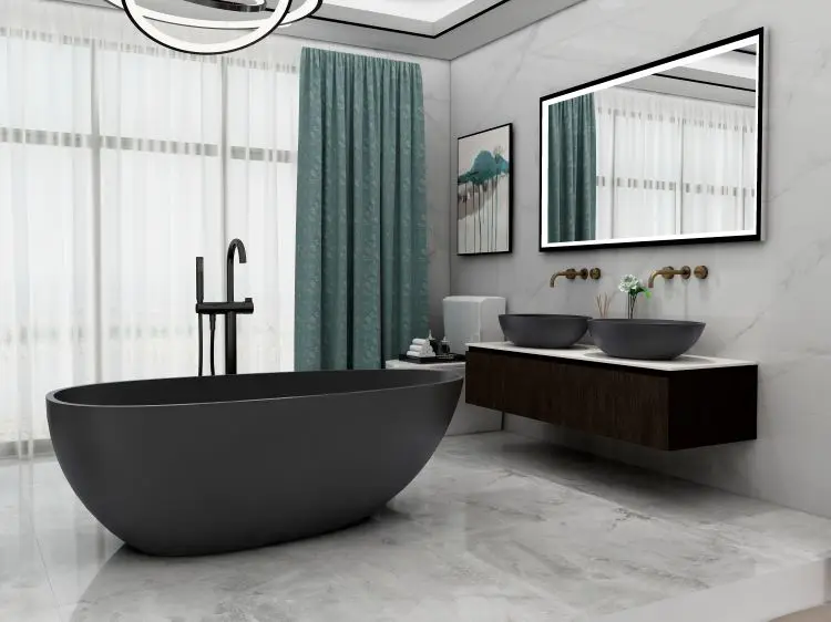 Fabrik Preis Matt Weiß Künstliche Stein Badewanne Harz Badewanne Für