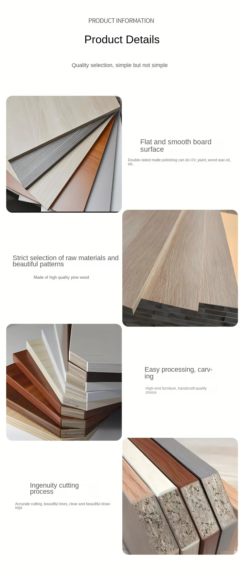 Modern Design 18mm Thick Solid Wood Particle Board Melamine Veneer ...