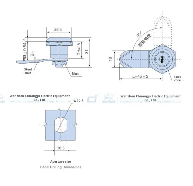 Alloy 6000 Series Cutting Cabinet Lock Machine Cabinet Lock Distribution Box Lock Cam Lock Control Box Door Lock supplier
