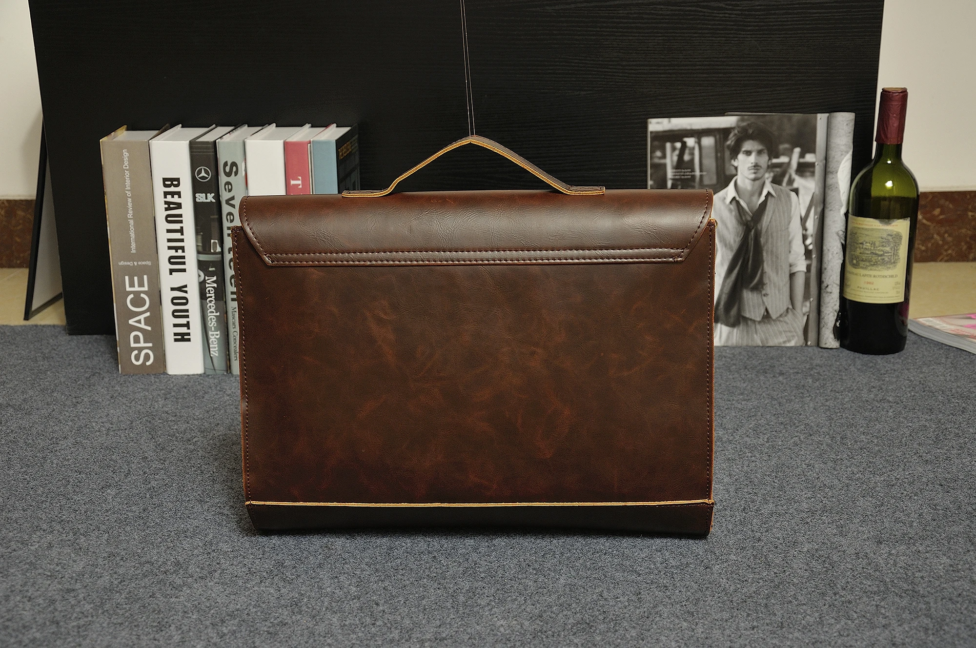 疯马皮革 13 笔记本电脑公文包斜挎包肩挎包 - buy 挎包,疯马皮包