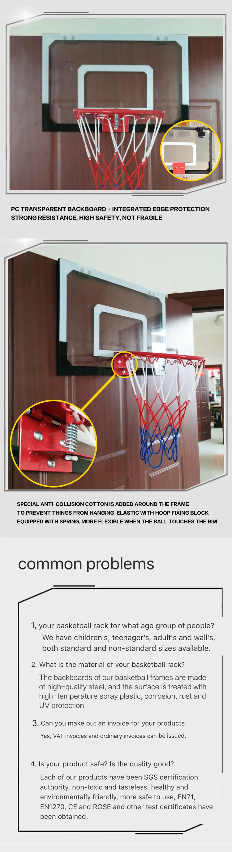 Basketball Stand And Hoop Transparent Basketball Frame Indoor Children