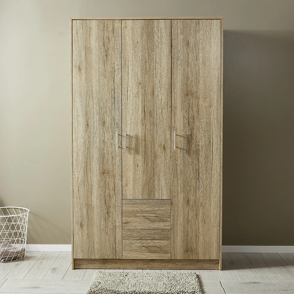 Hot Sales Plastic Wardrobe Flat Pack Wardrobe In Wardrobe Oak 3door 2drawer Armoire Closet