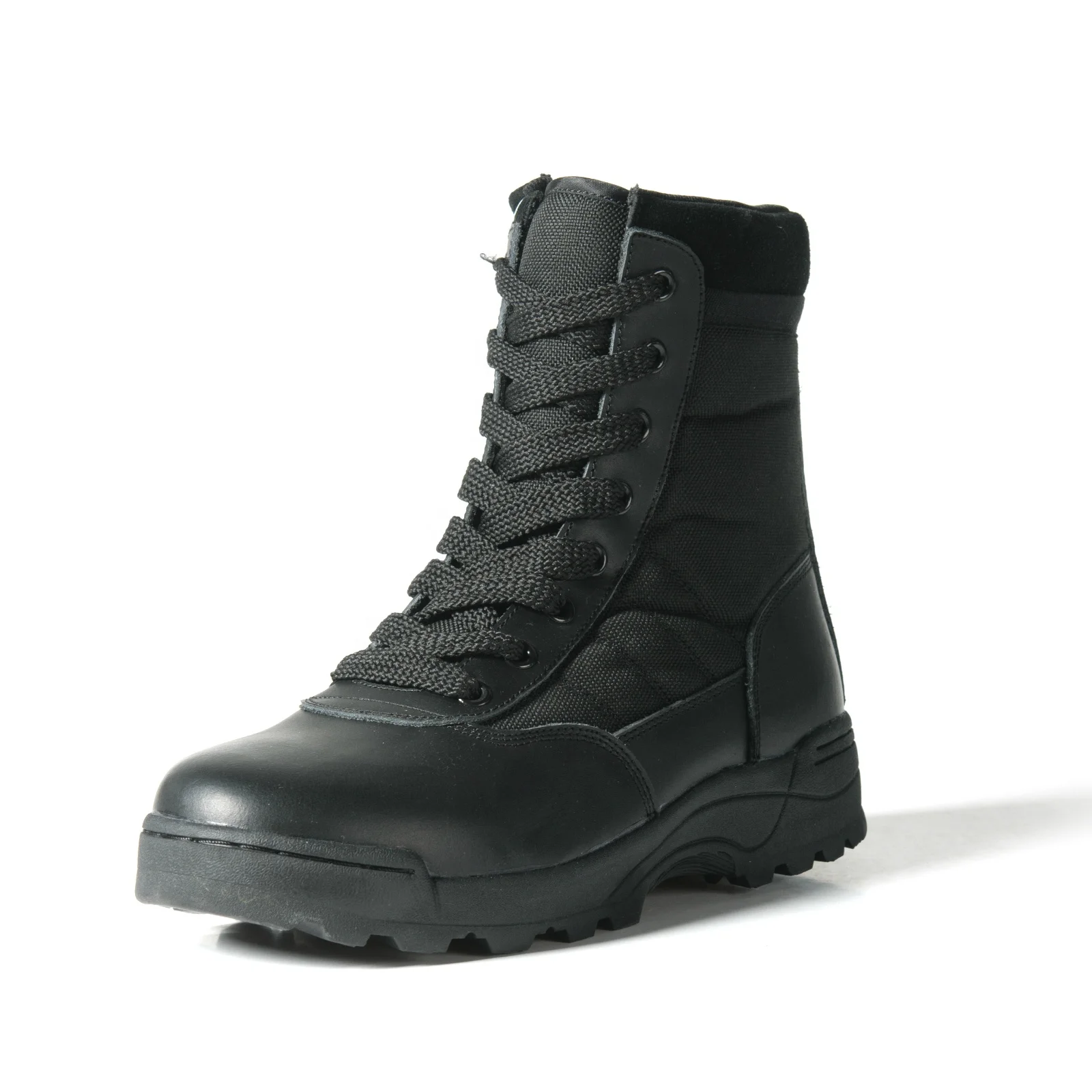 黑色军事战术靴子麂皮绒皮革牛津沙漠靴军事训练