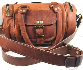 pure leather duffle bag