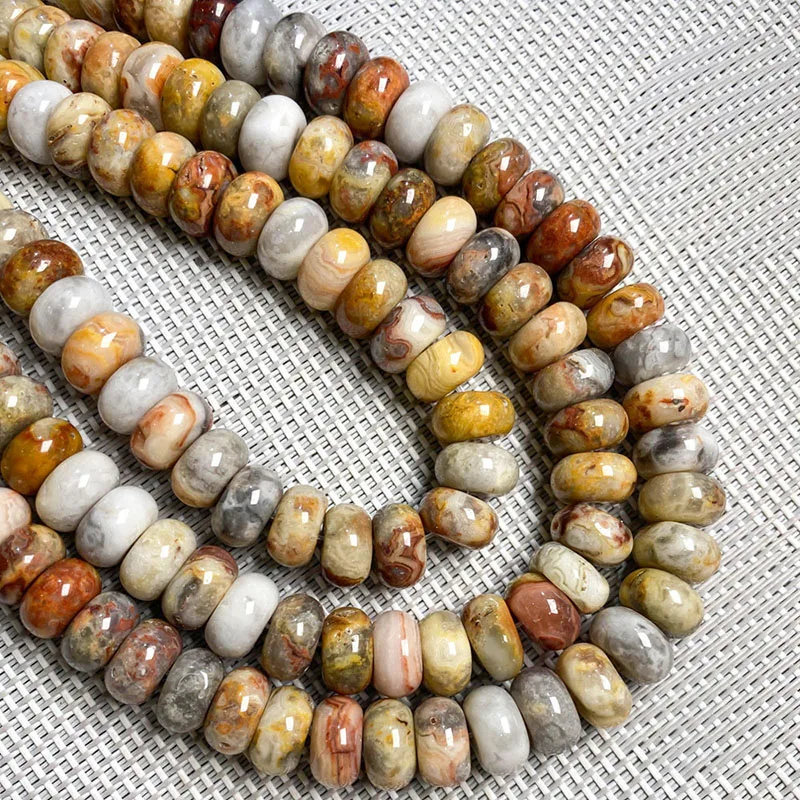 8mm x 5mm--25 Pcs SPECIAL VALUE Picture Jasper Rondelle Beads--Approx PJS-852