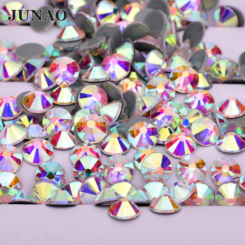 Junao 2mm 3mm 4mm 5mm 6mm Wholesale Bulk Package Non Hot Fix Strass