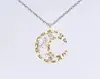 ATHENAA Manufacturers Sell Latest Rhodium Plated Choker Chain Moon And Star Pendant Necklace in real gold plated