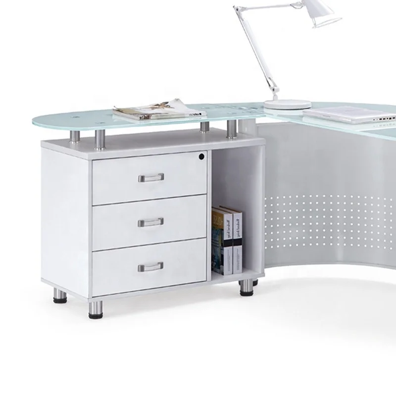 Curved Semi Circle/half Round Office Desk Tempered Glass Round
