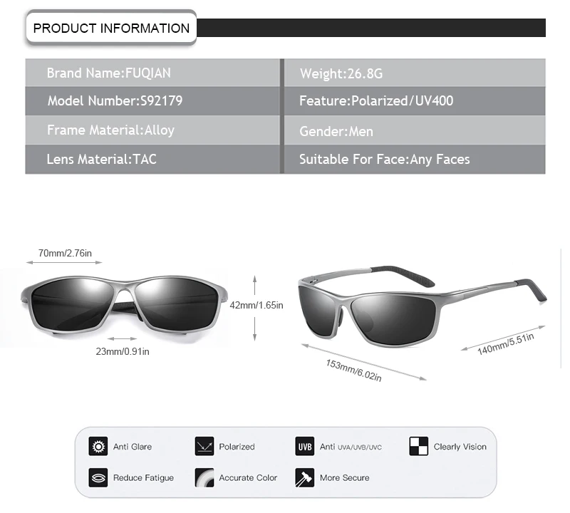 Hot Selling Alloy Frame Aluminum Mg Sports Polarized Men Sunglasses