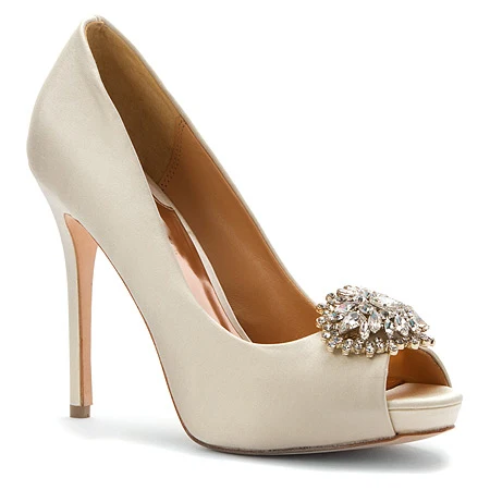 优质女性窥视脚趾脚跟连衣裙缎鞋