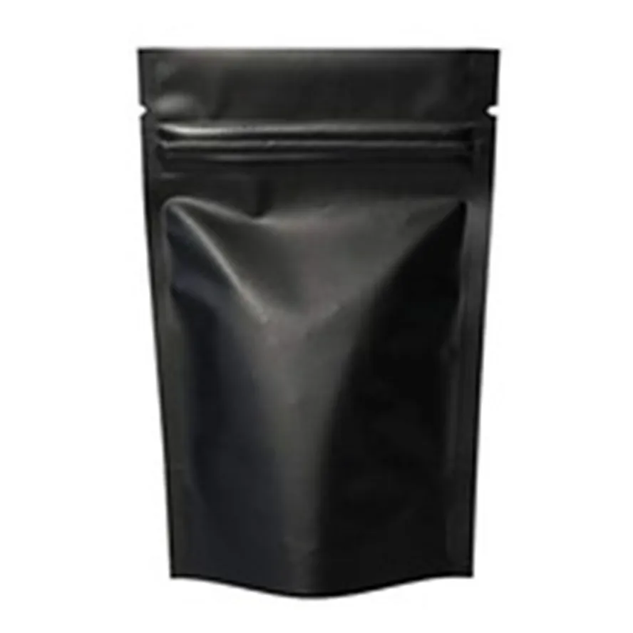 Recyclable Matte Black Zipper Top Sealing Aluminum Foil Mylar And Pe