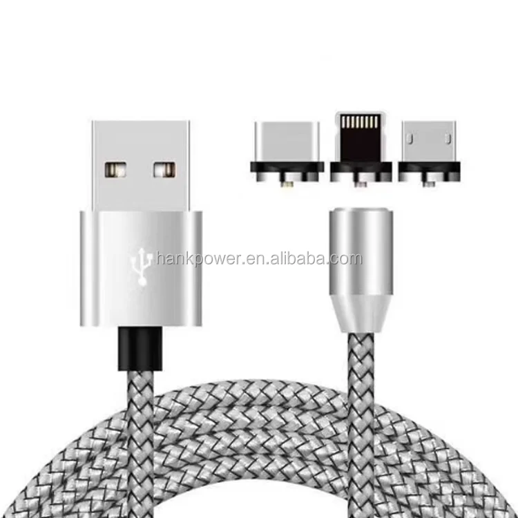 Cell Phone Cable Magnetic USB Charger 3 in 1 USB Charging Data Metal Micro USB Function Cables Magnetic Phone Charger - ANKUX.COM
