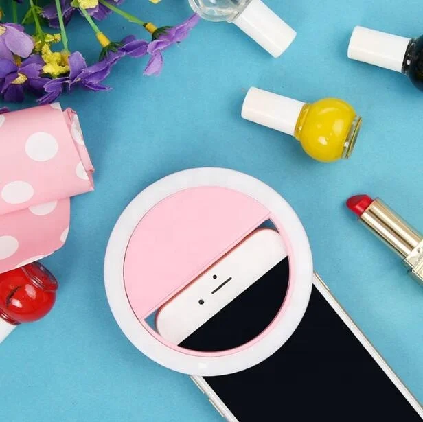 Amazon Hot Sale LED cell phone Fill in Portable Universal girl make up Selfie Light Flash Lamp New arrival For Smart Phone Self