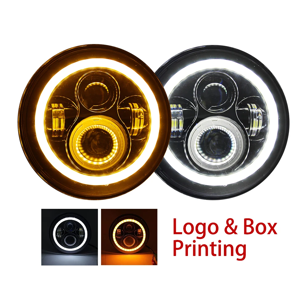 

7 inch headlight,2 Pieces, Black, chrome
