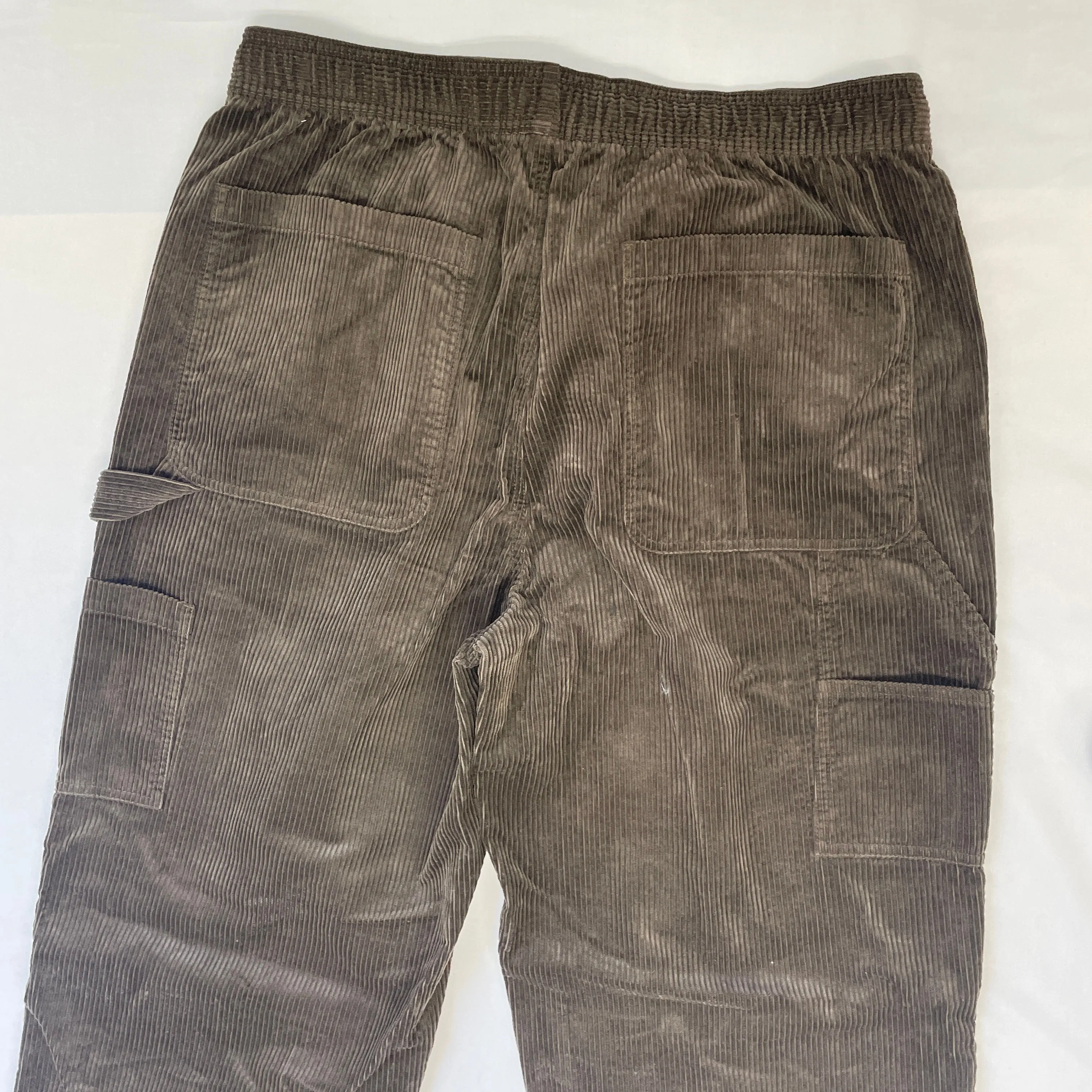 Wholesale OEM Custom Men's Cargo Pants High Quality Baggy Trousers Elastic Tether Multi Pocket Lightweight Polyester Flat details