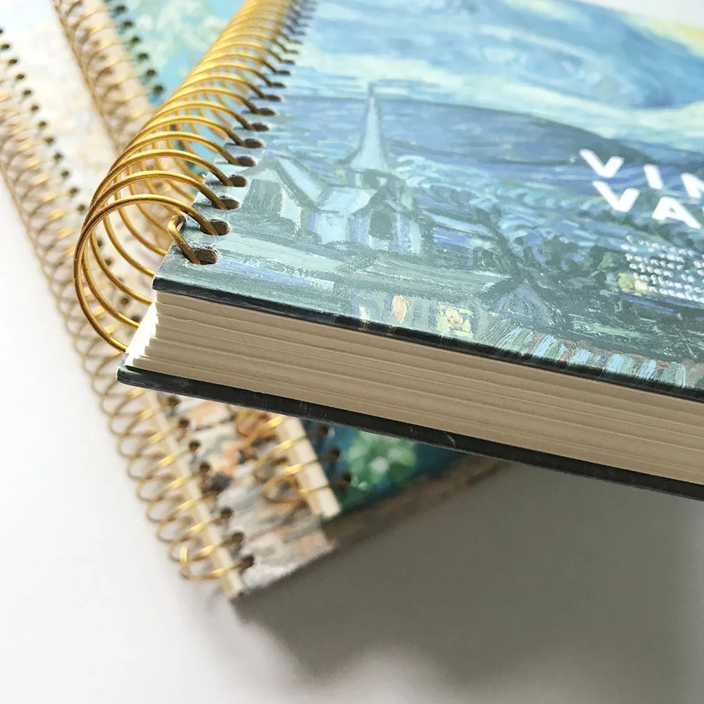 笔记本纸板批发定制纪念品纸板印刷螺旋期刊硬盖笔记本