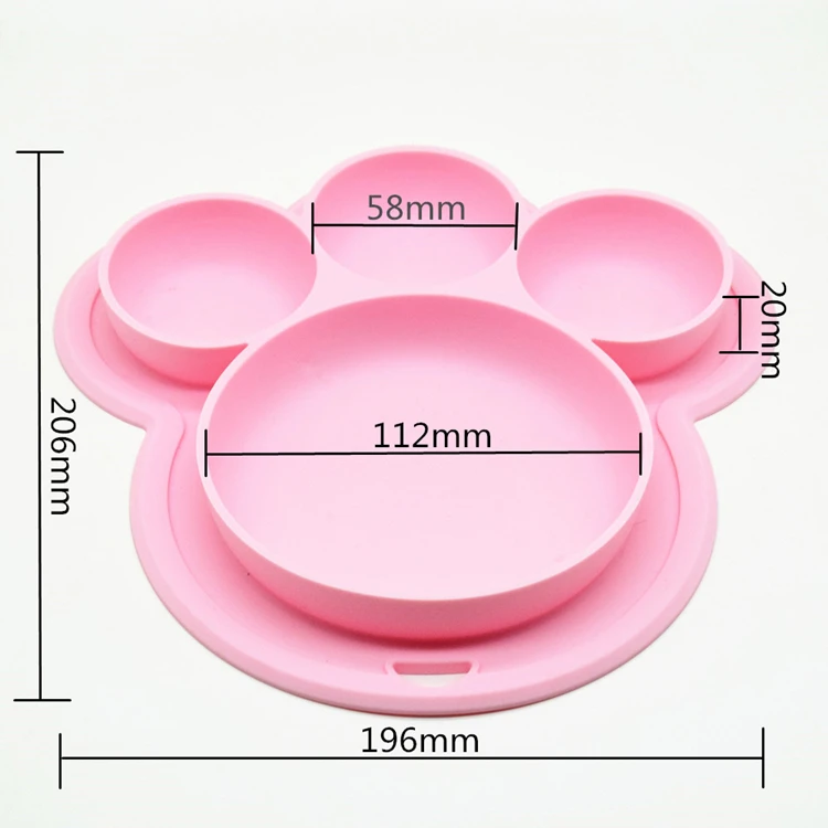 Factory Manufacturer Non-slip Baby Silicone Plates For Kids Dishwasher ...