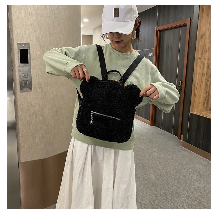Hot Sales Korean Ladies Plush Cute Bag Backpack Mini Backpacks for Girls Stylishs