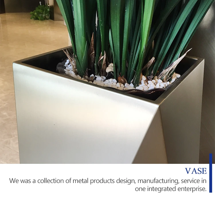 Professional customized various modern gold metal stainless steel planter floor decorative flower vases