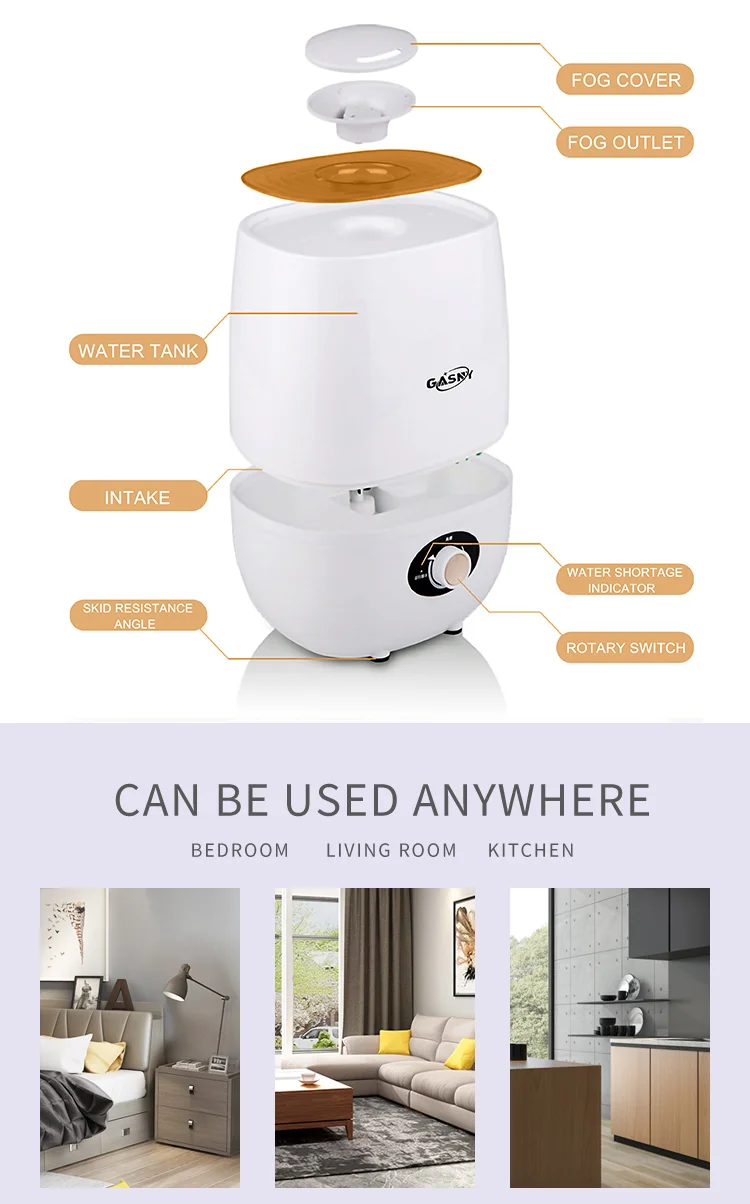 New arrive Portable ultrasonic air humidifier 2.5L 380ml/h humidifier