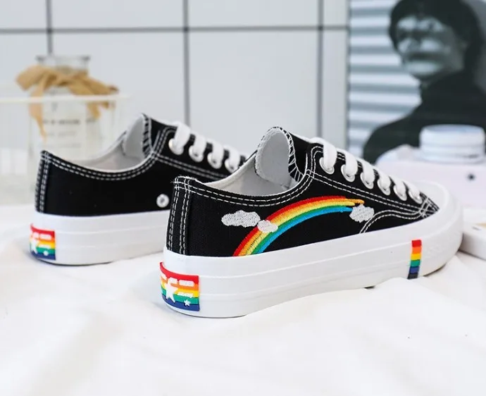 embroidered canvas shoes