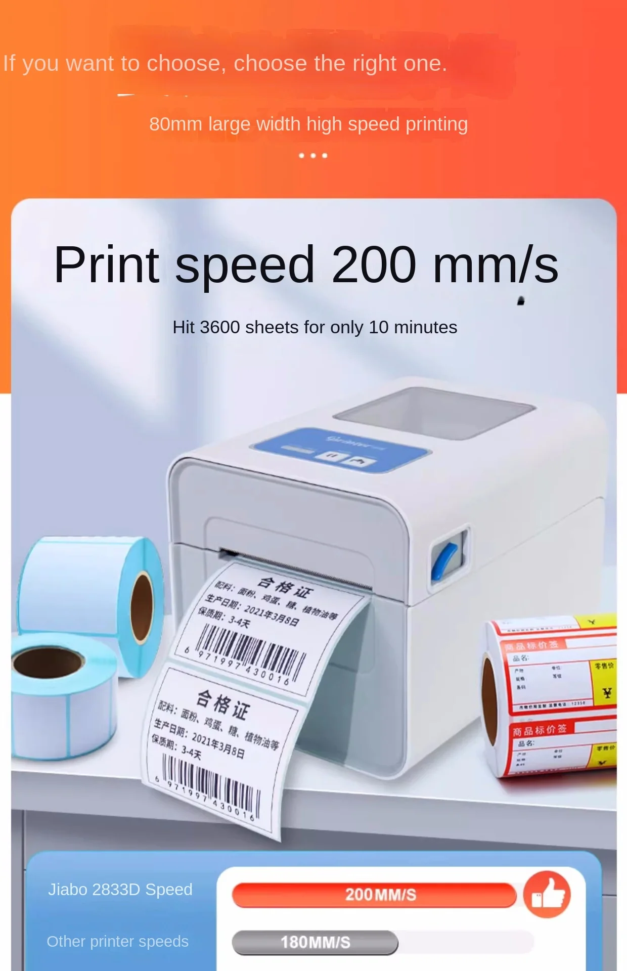 Gprinter GP-2833D Shelf Label Printer 80mm for and LAN Ports Thermal ...