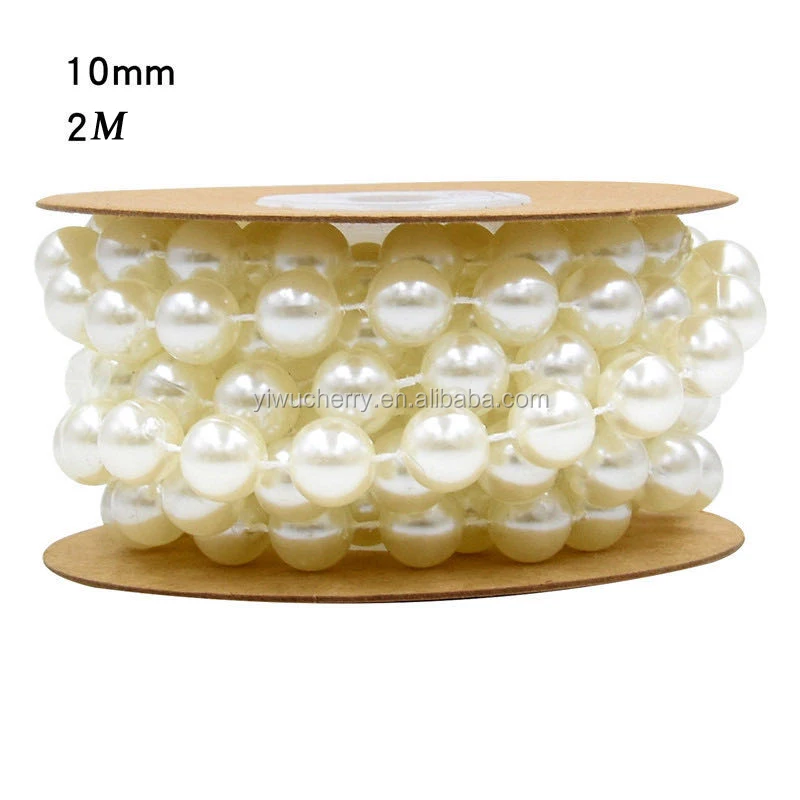 GOLD PEARL BEAD GARLAND 2 METERS CHRISTMAS WEDDING PARTY VENUE DECORATION NEW 