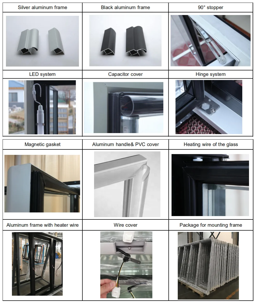 freezing cold room glass service door/glass entry door for beer cave