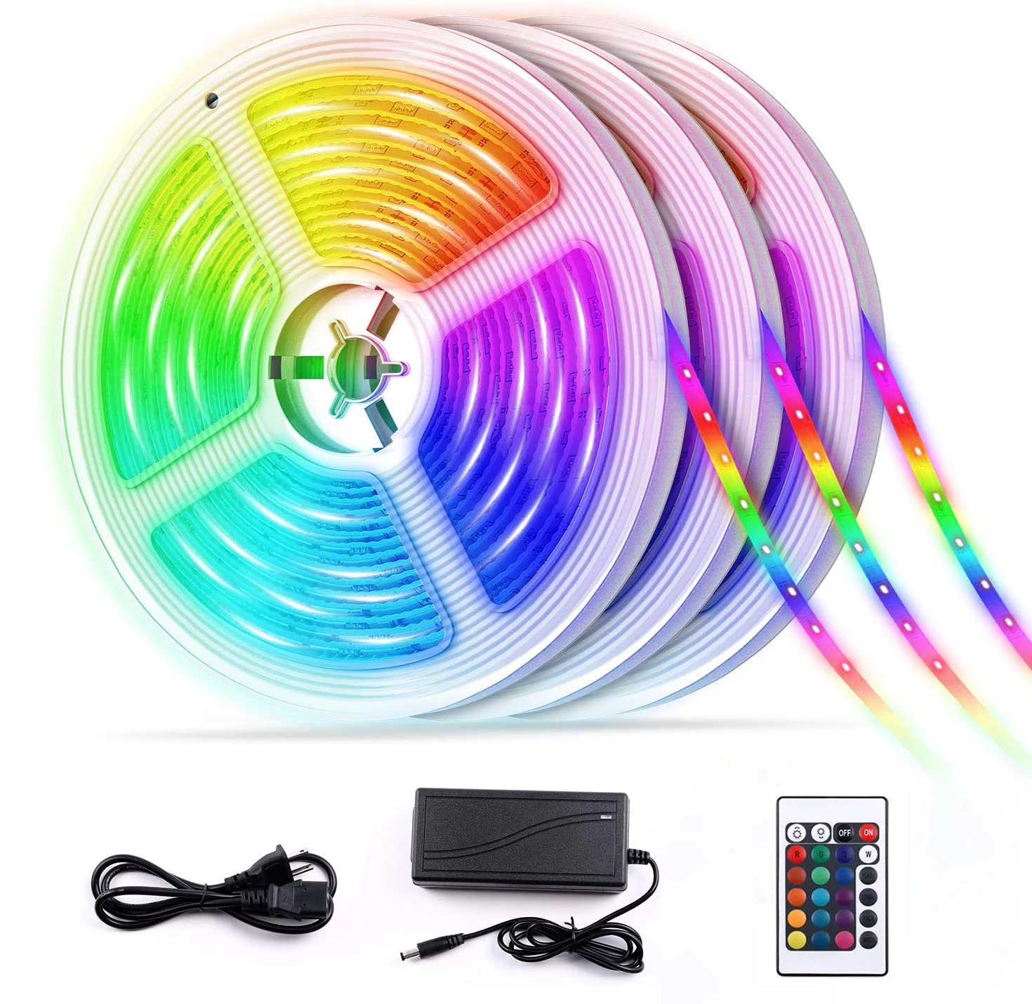 Mini Flexible Home Room Bedroom 5M 2835 Smd Ip 65 Rgb Smart Waterproof Led Strip Light With Remote Control