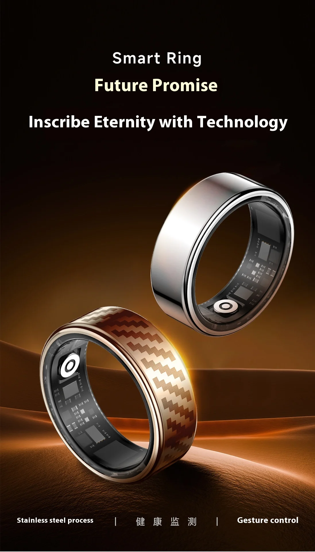 SY02 Manufacturer's Smart Ring Android System App Controlled Heart Rate ...
