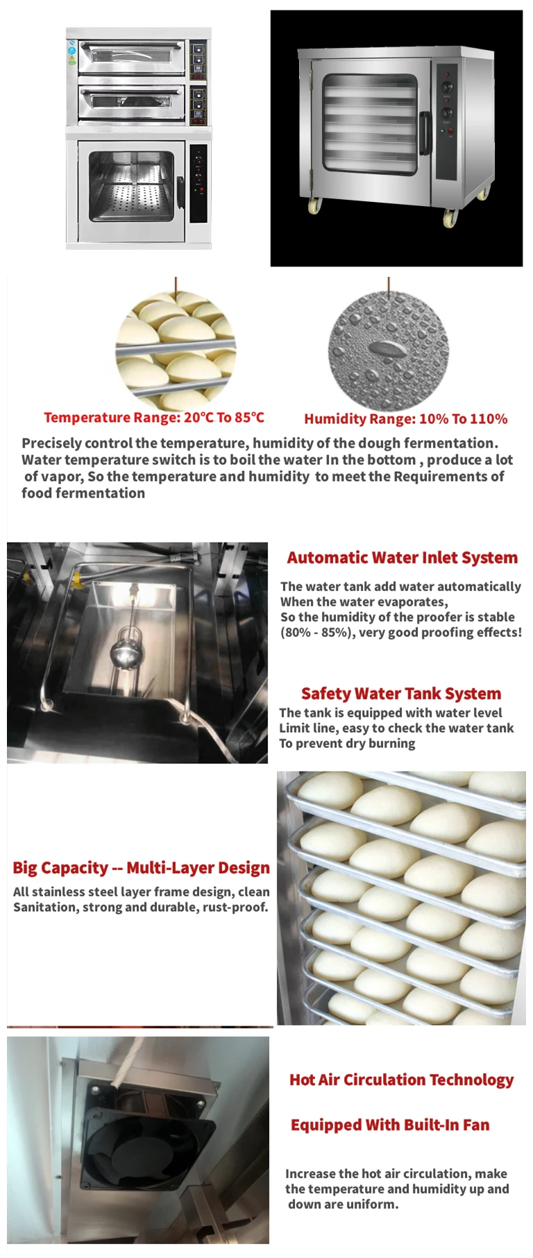Combi Bake 2 Deck Oven With Proofer Baking Machine,Bake Two Deck Oven