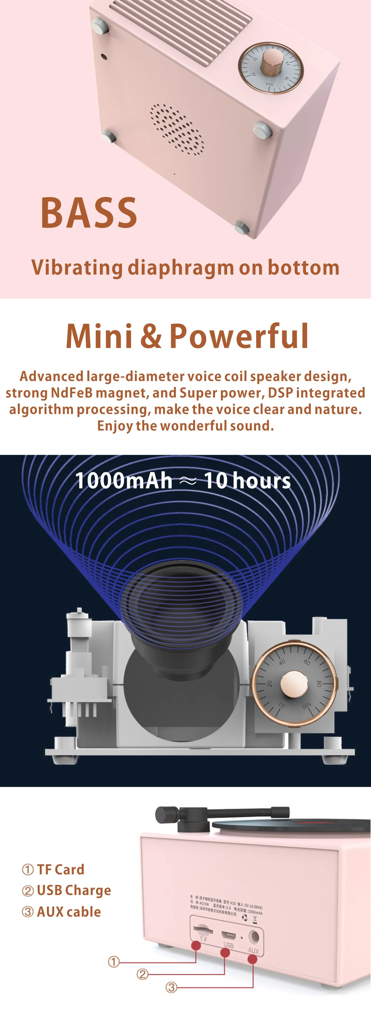 2020 New Amazon X10 Vinyl Portable Bluetooth Smart Sound Speaker - ANKUX.COM