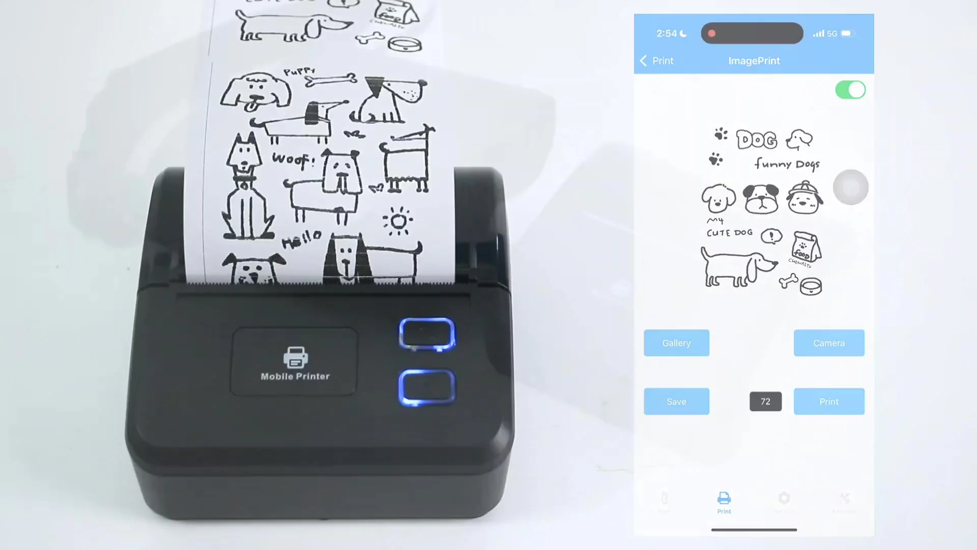 Zywell Portable Mini Inkless 80mm Thermal Receipt Printer