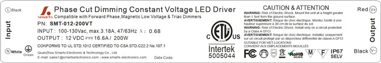 ETL phase-cut dimming 110V ac pwm led driver 12v dimmable work with leading edge dimmer 200w power supply