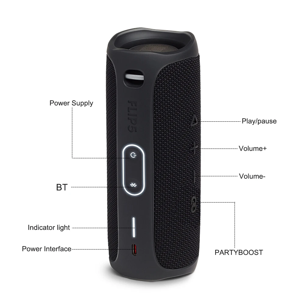 Flip 5 Wireless Portable Speaker IPX7 Waterproof Bluetooth Bass Channel Music Kaleidoscope Flip5 Audio with Multiple Support - ANKUX.COM