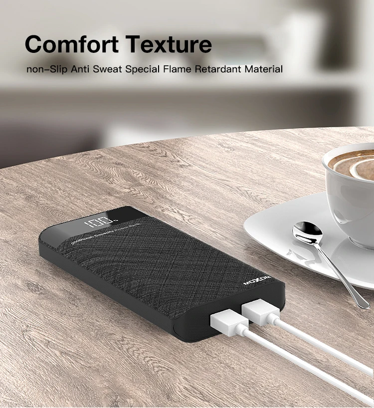MOXOM New Double QC3.0 Power bank Big Capacity 20000mah Fast Charing 5V 2A Power banks with LCD - ANKUX.COM