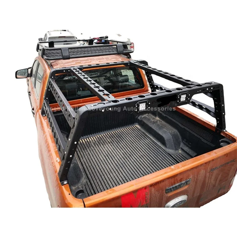 Adjustable Steel Pickups Racks For Trucks With Lights Power Finish